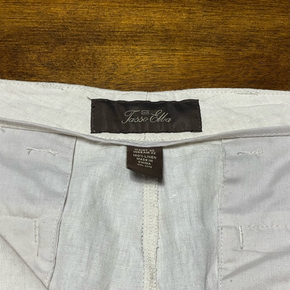 Tasso Elba Linen Chinos - 33x32 - White/Off White - Picture 4 of 4
